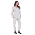 Women Fall Pajama Set Light Grey buttoned sweatshirt + pants